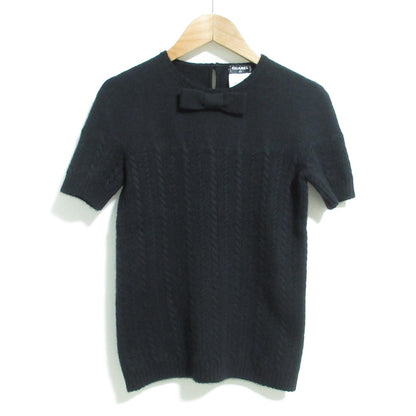 シャネル カシミヤショートスリーブケーブルニットセーター