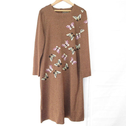 トヨコサイトウ 蝶々刺繍ニットワンピース