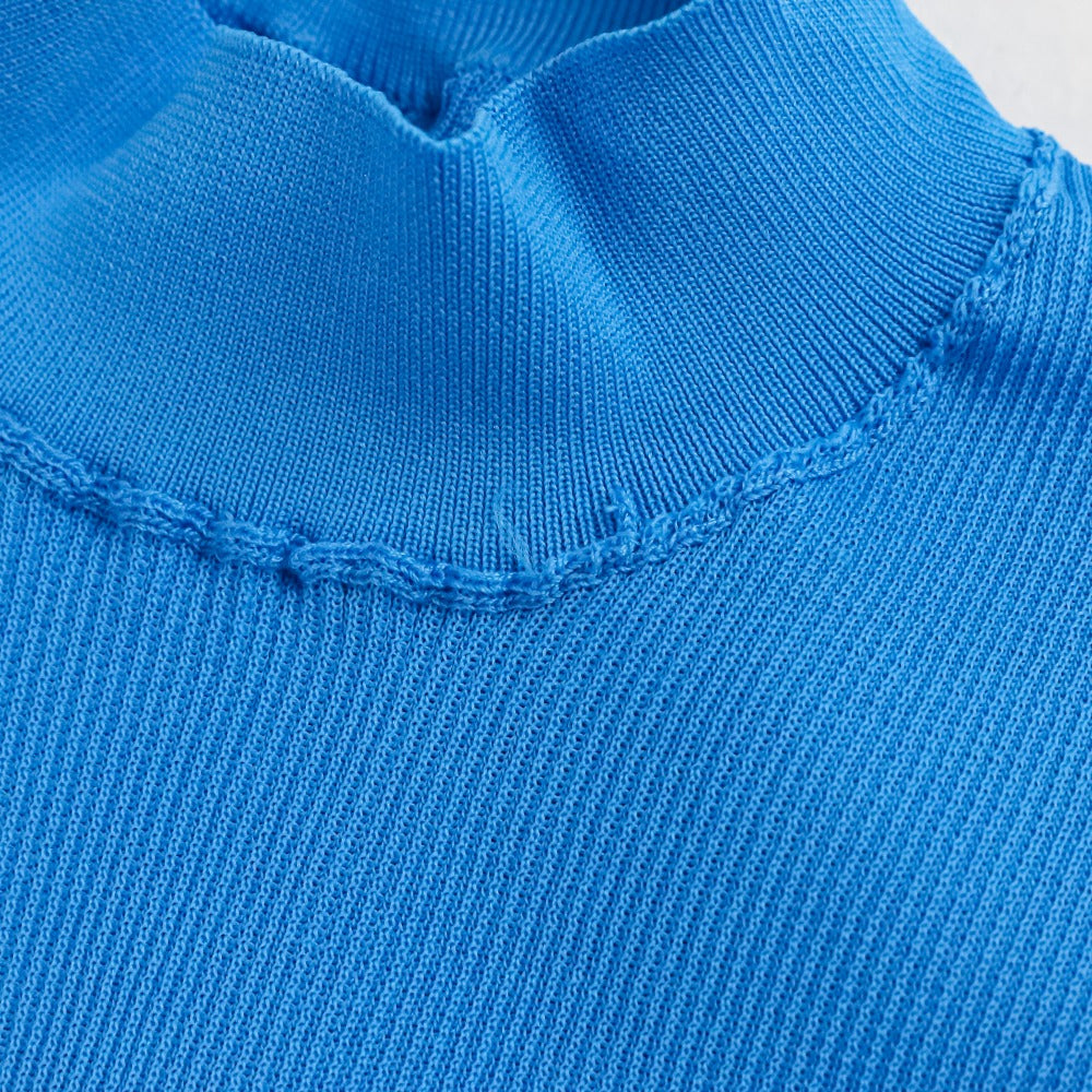 エンフォルド RIB STAND NECK HALF SLEEVE ニットトップス