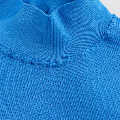 エンフォルド RIB STAND NECK HALF SLEEVE ニットトップス