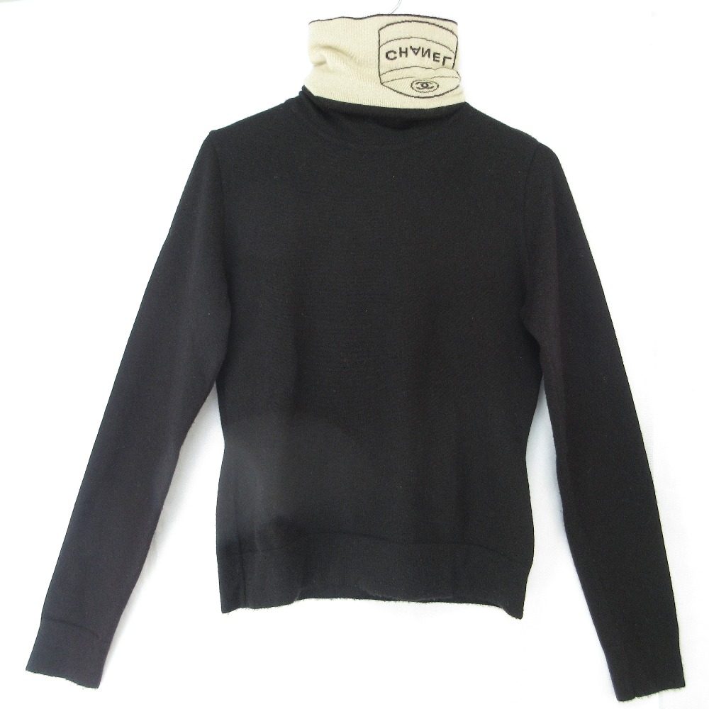 シャネル ロゴ カシミヤタートルネックニット