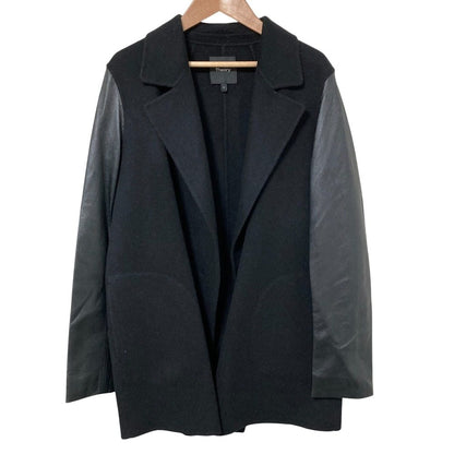 セオリー CLAIRENE C_NEW DIVIDE LUXE レザー切替コート