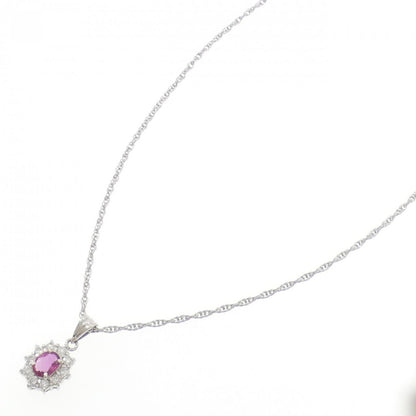プラチナ850 ルビー ダイヤモンドネックレス