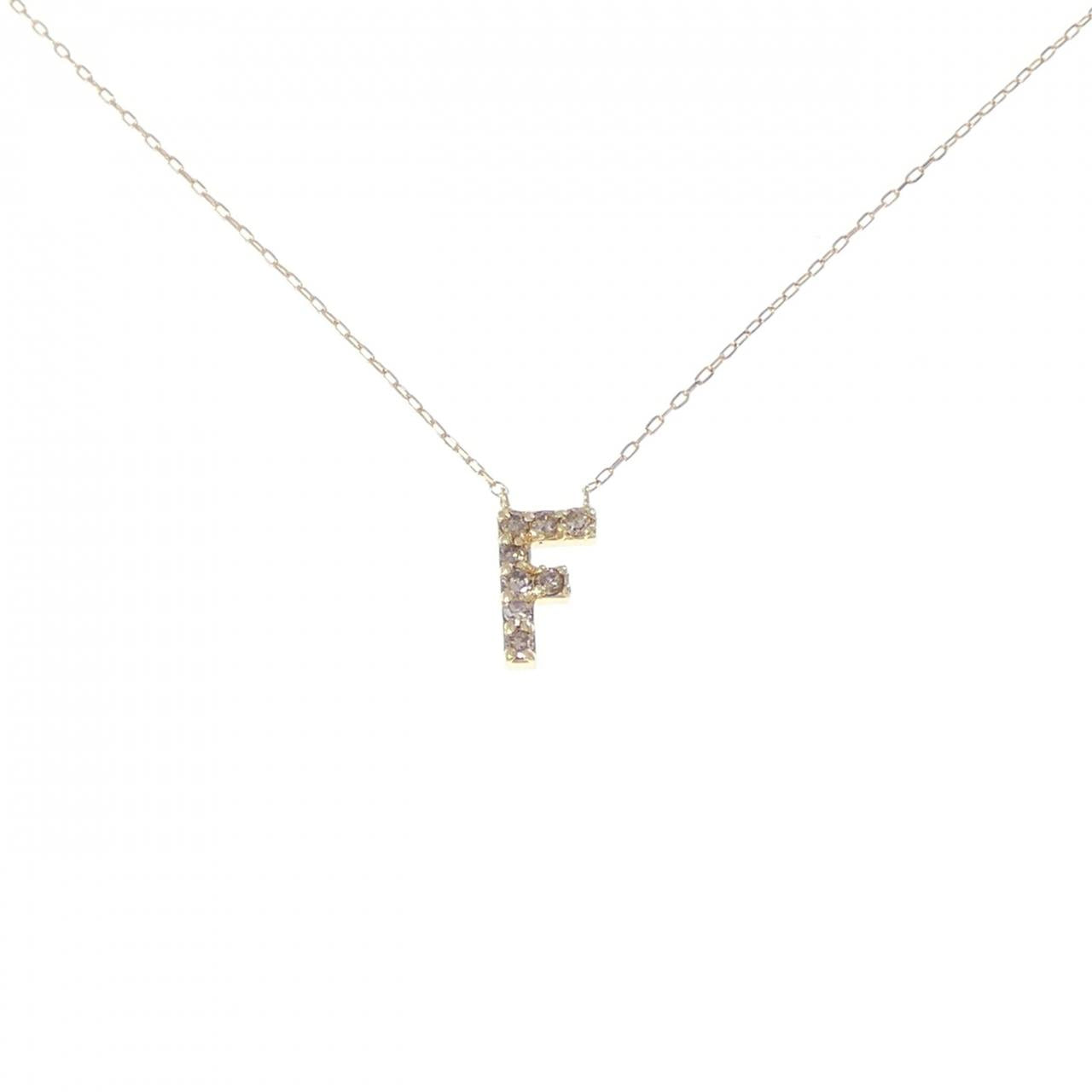 Au750イニシャルFダイヤモンドネックレス