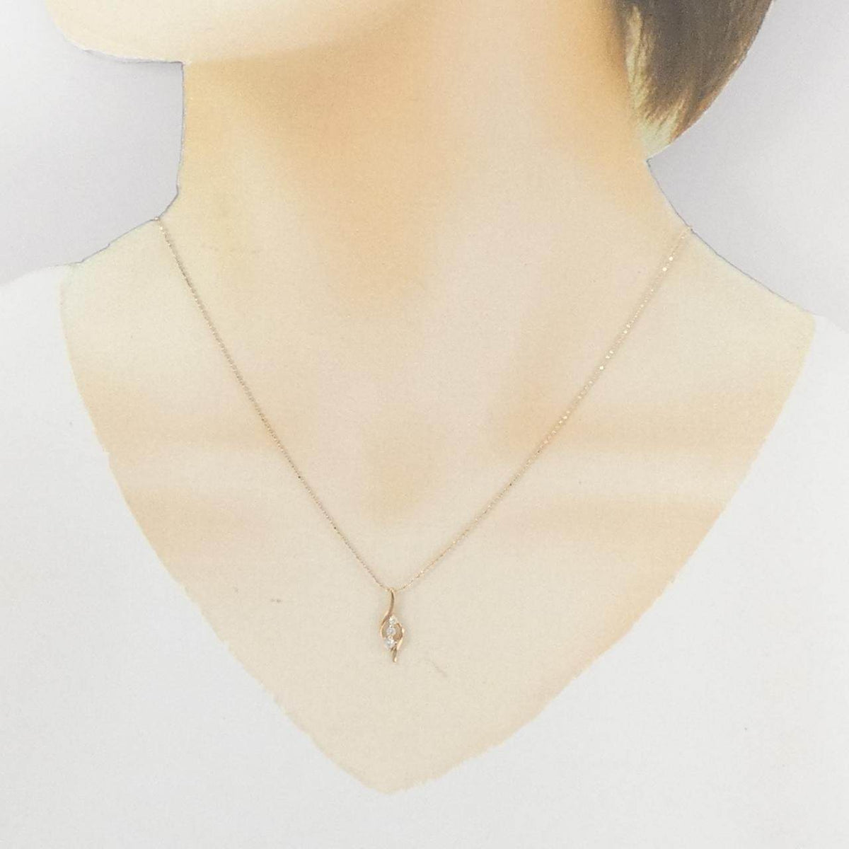 K10ピンクゴールドダイヤモンドネックレス