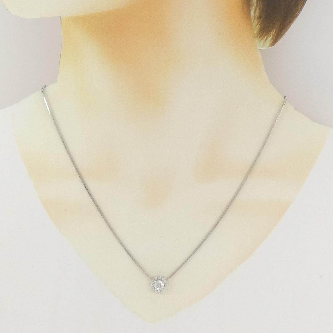 プラチナダイヤモンドフラワーネックレス