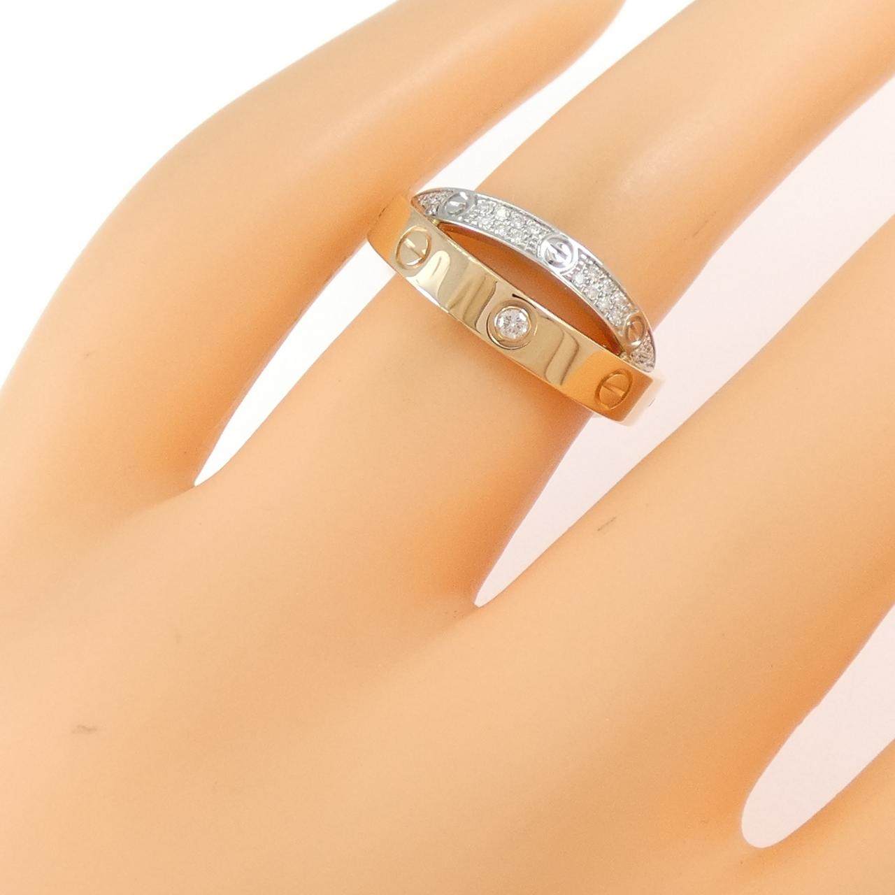 カルティエ ラブ 750PG×WG ダイヤモンド リング 8号