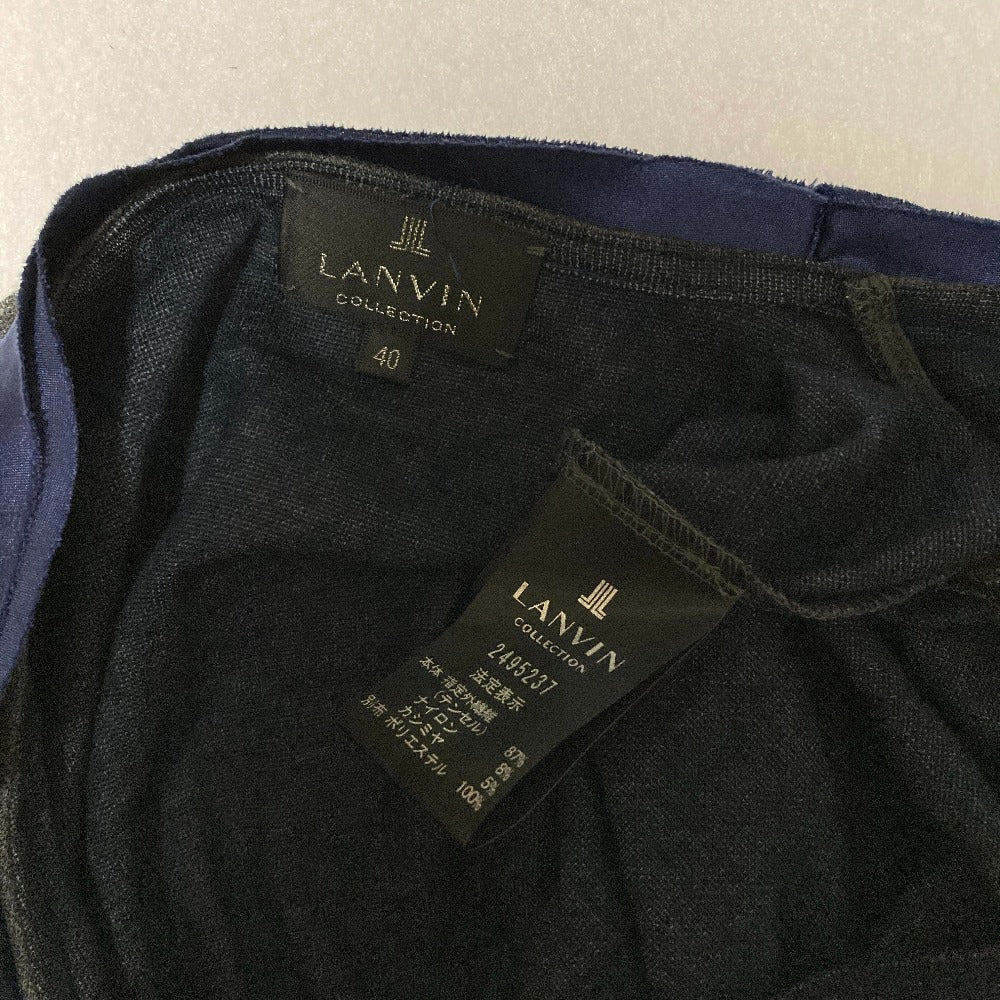 ランバン コレクション サテンフリルニットカーディガン