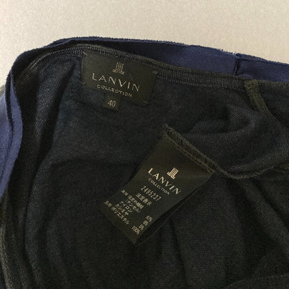 ランバン コレクション サテンフリルニットカーディガン