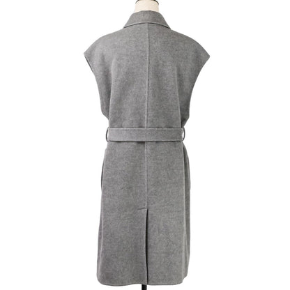 エルメス ベルテッド カシミヤ ロングジレ38