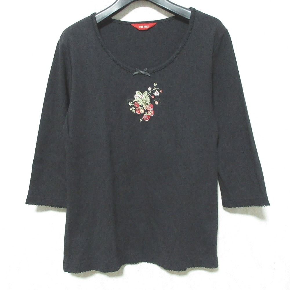 ピンクハウス ストロベリー刺繍コットンカットソー