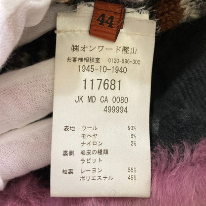 ミッソーニ モヘアブレンド ラビットファー裏地ニットノーカラージャケット