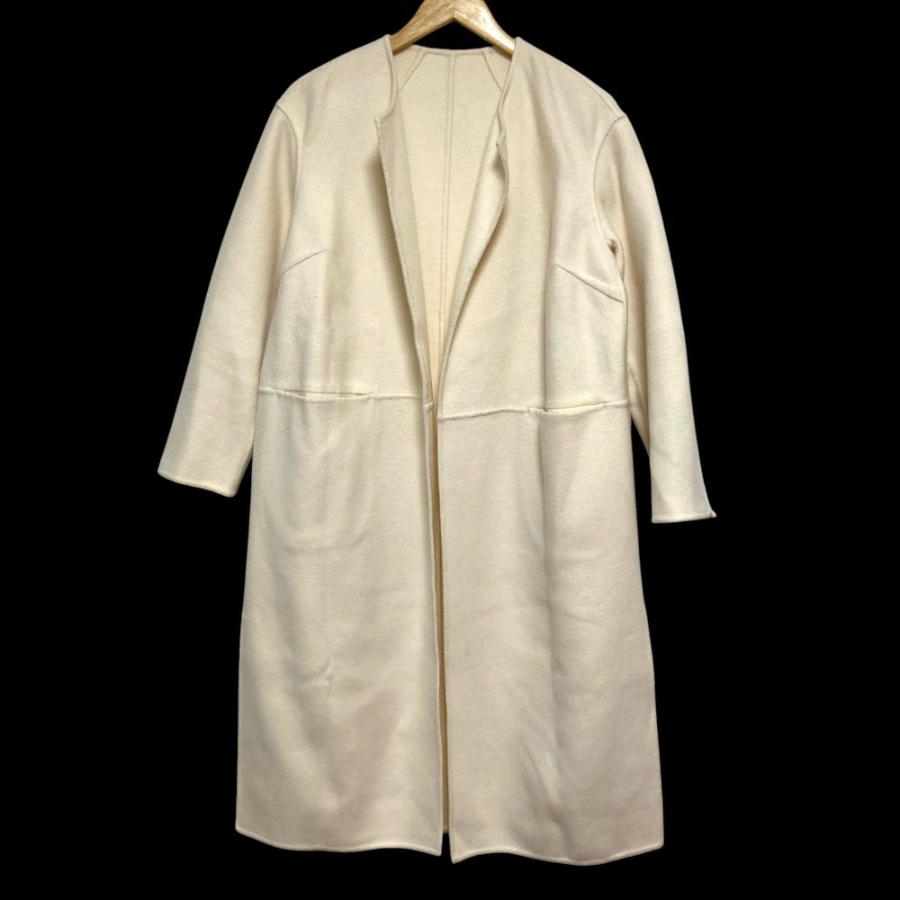 MUSE de Deuxieme Classe Victorianウールノーカラーロングコート