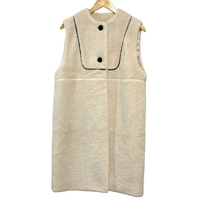 yori もこもこロングジレ ボアノースリーブコート