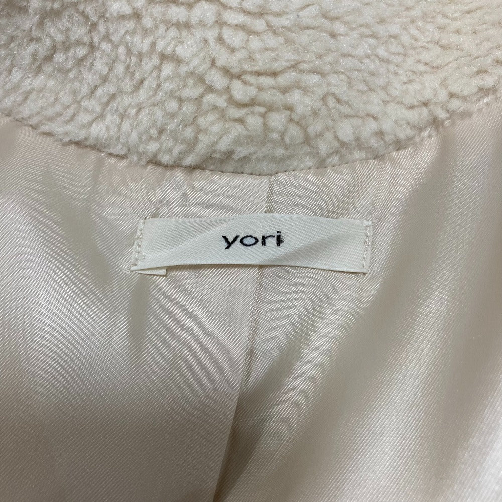 yori もこもこロングジレ ボアノースリーブコート