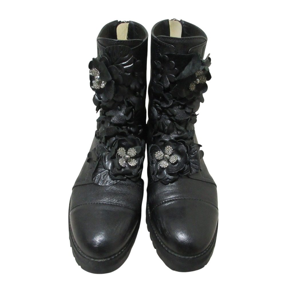 ジミーチュウ HAVANA FLAT レザーショートブーツ
