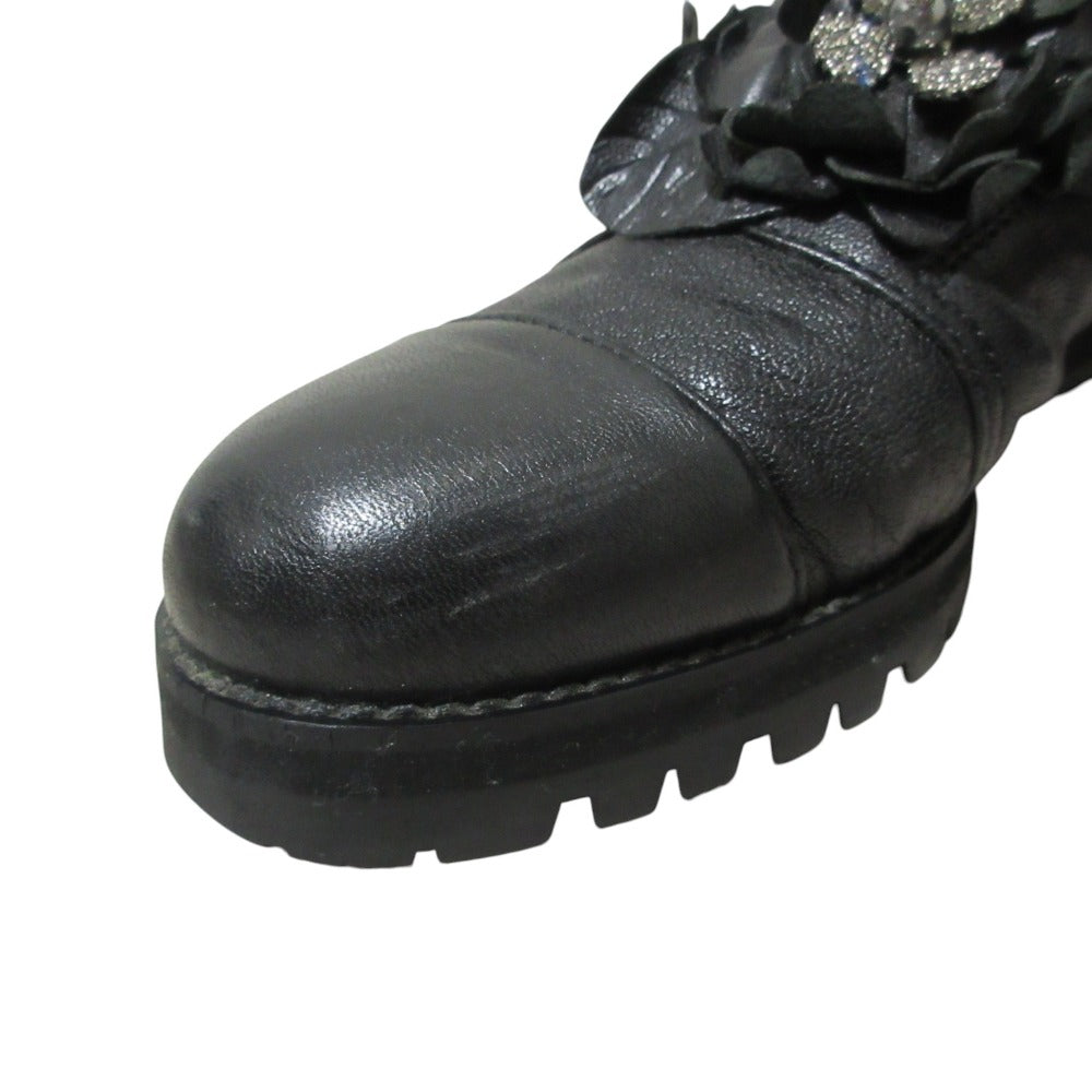 ジミーチュウ HAVANA FLAT レザーショートブーツ