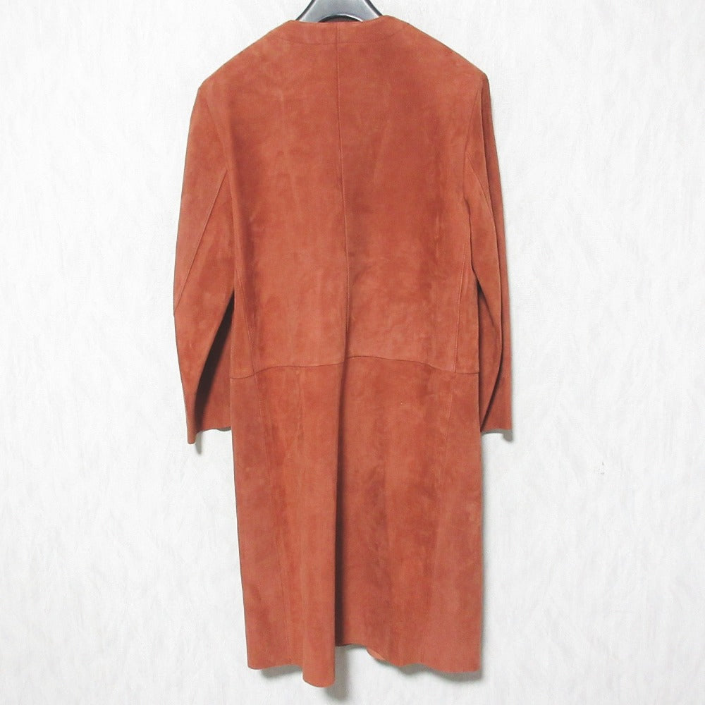 DROMe ラムレザー ノーカラーコート