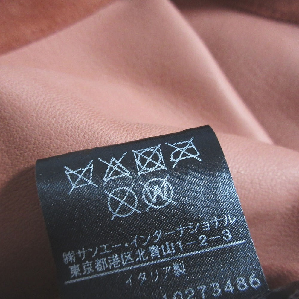DROMe ラムレザー ノーカラーコート