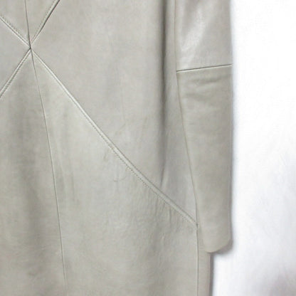 TSE ノーカラーレザーコート