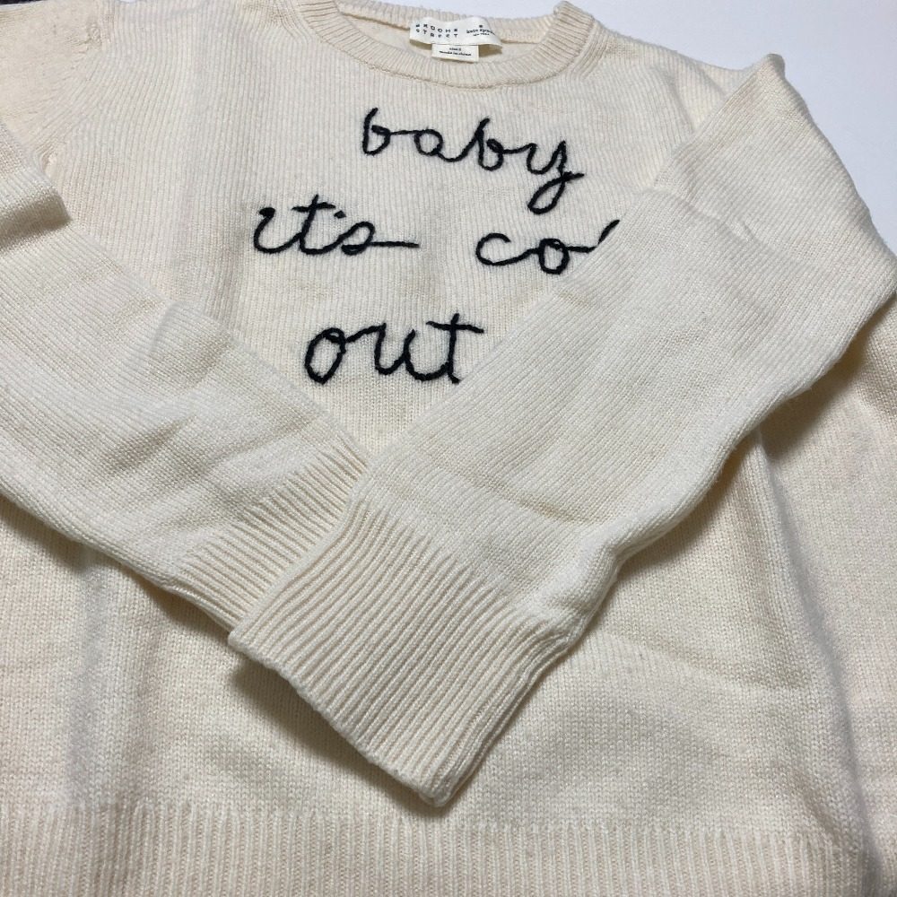 ケイトスペード ブルームストリート メッセージ刺繍ニットセーター