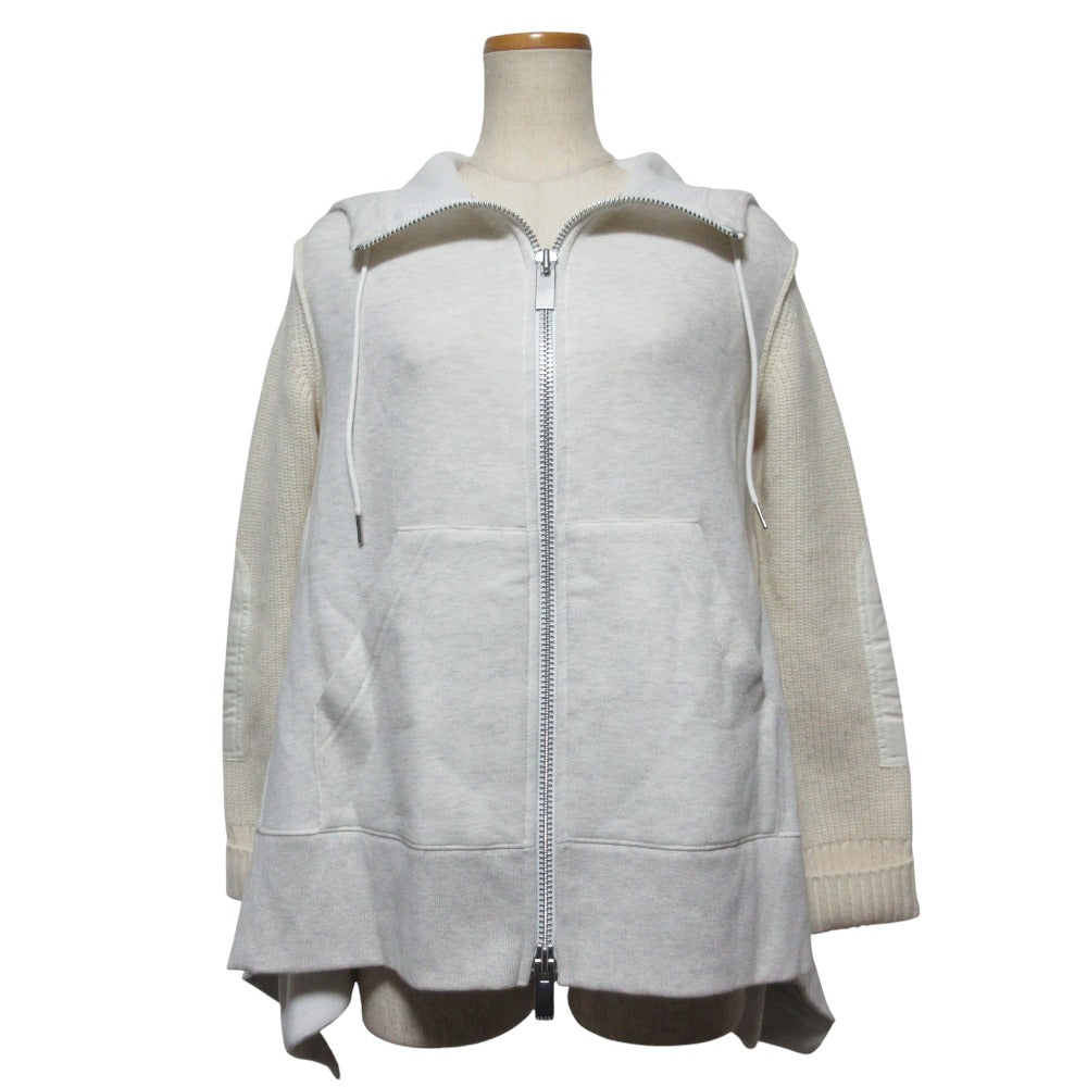 サカイ Sponge Sweat Hoodie ニットドッキングスウェットパーカー