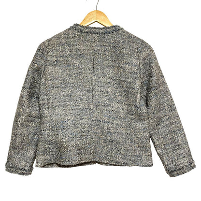 セオリー WILSHIRE TWEED FRINGE SLIM ツイードノーカラージャケット