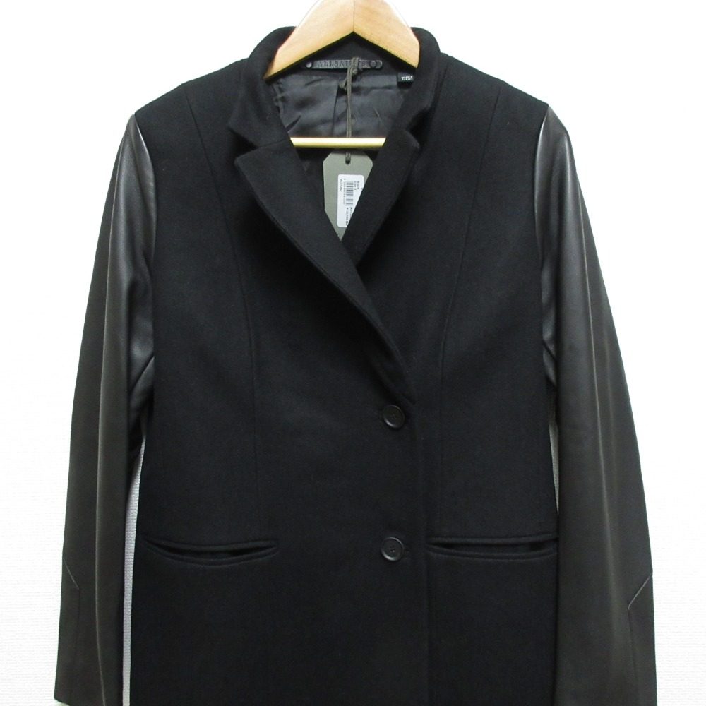 オールセインツ SIDNEY LEA ウールカシミヤレザーコート