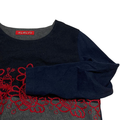 オレボレブラ アルベロベロ 刺繍千鳥格柄トップス