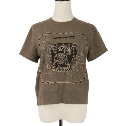エルメス Les Tambours ウールショートスリーブニットトップス40