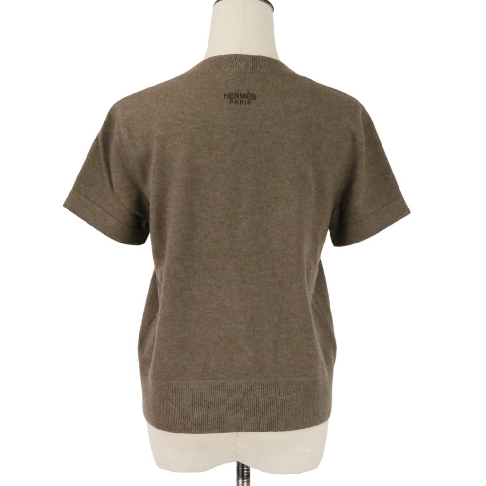 エルメス Les Tambours ウールショートスリーブニットトップス40