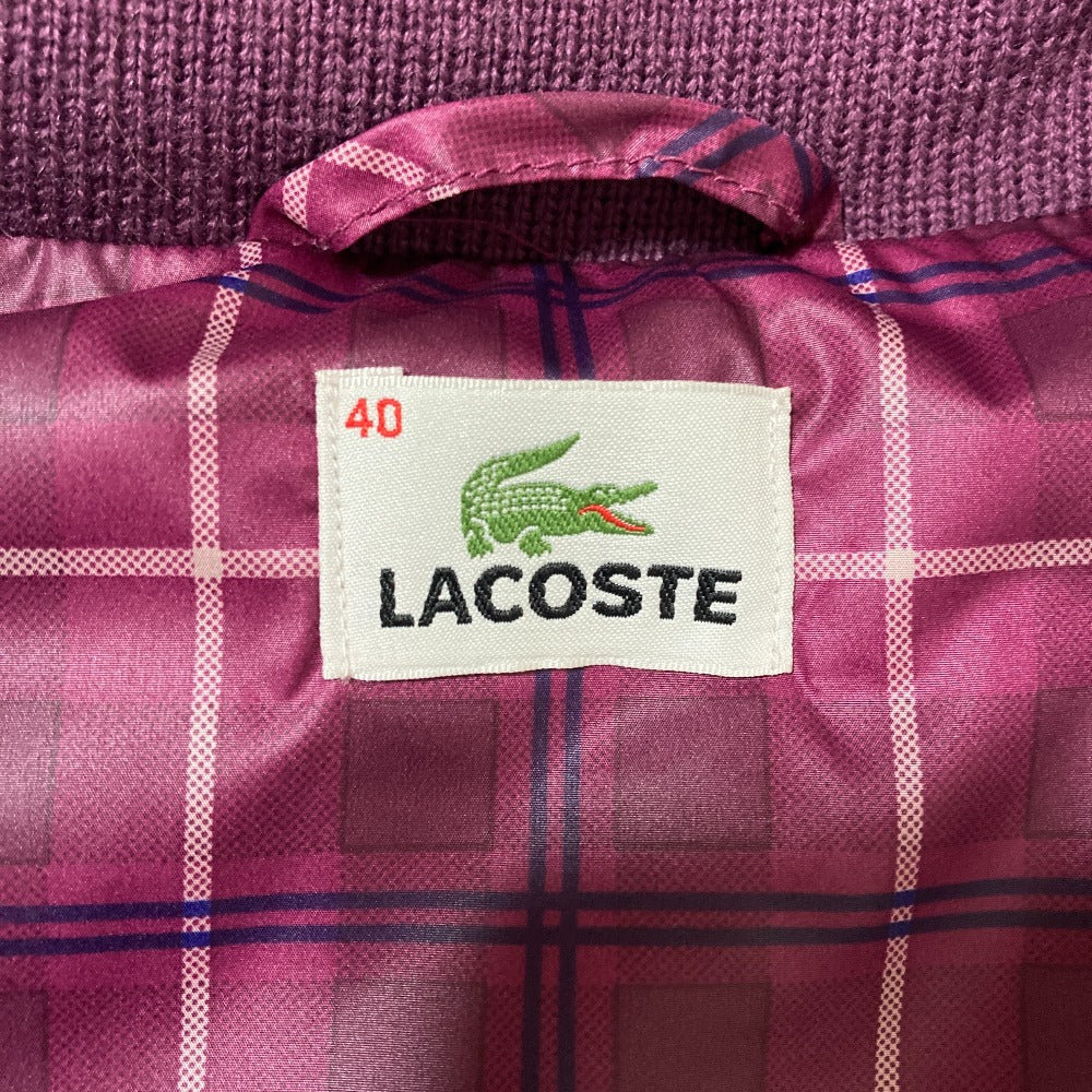ラコステ チェックフード付きダウンベスト
