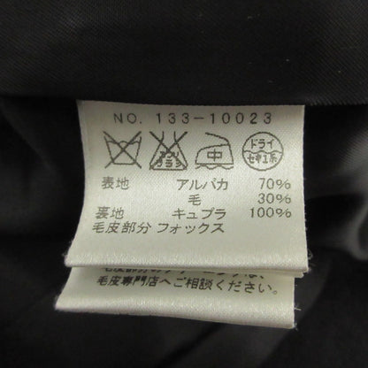 エムフィル フォックスファーカフス アルパカウールノーカラーコート
