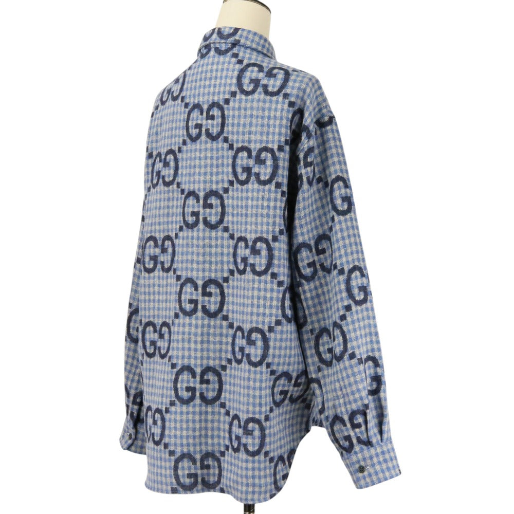 グッチ ジャンボGG ウールチェックシャツ
