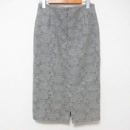 プープレ ピッグ刺繍ウールロングスカート