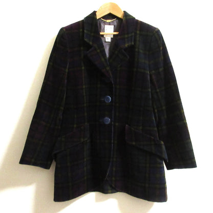 セリーヌ ベロアチェックロングジャケット