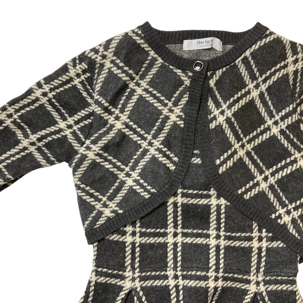 ハーリップトゥ Pantheon Checked Knit Dress ワンピース