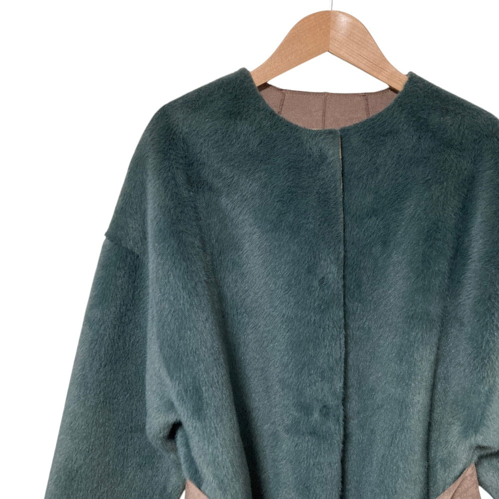 ハーリップトゥ Faux Fur リバーシブルノーカラーコート
