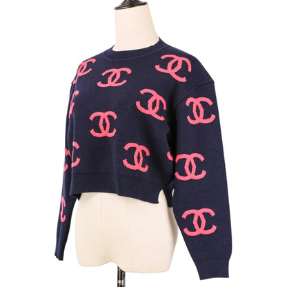シャネル 21P カシミヤブレンドクロップドニットセーター