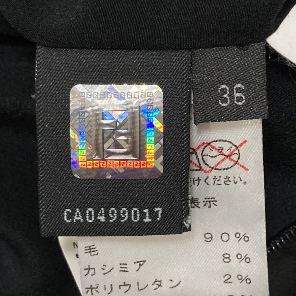 フェンディ カシミヤブレンド ラムレザー切替 ワンピース