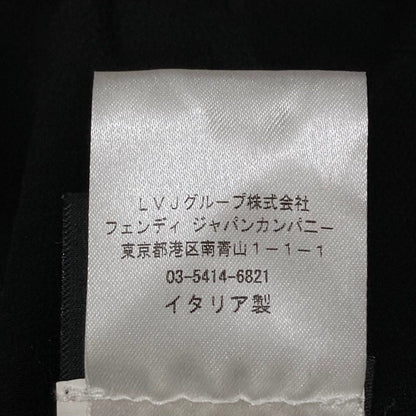 フェンディ カシミヤブレンド ラムレザー切替 ワンピース