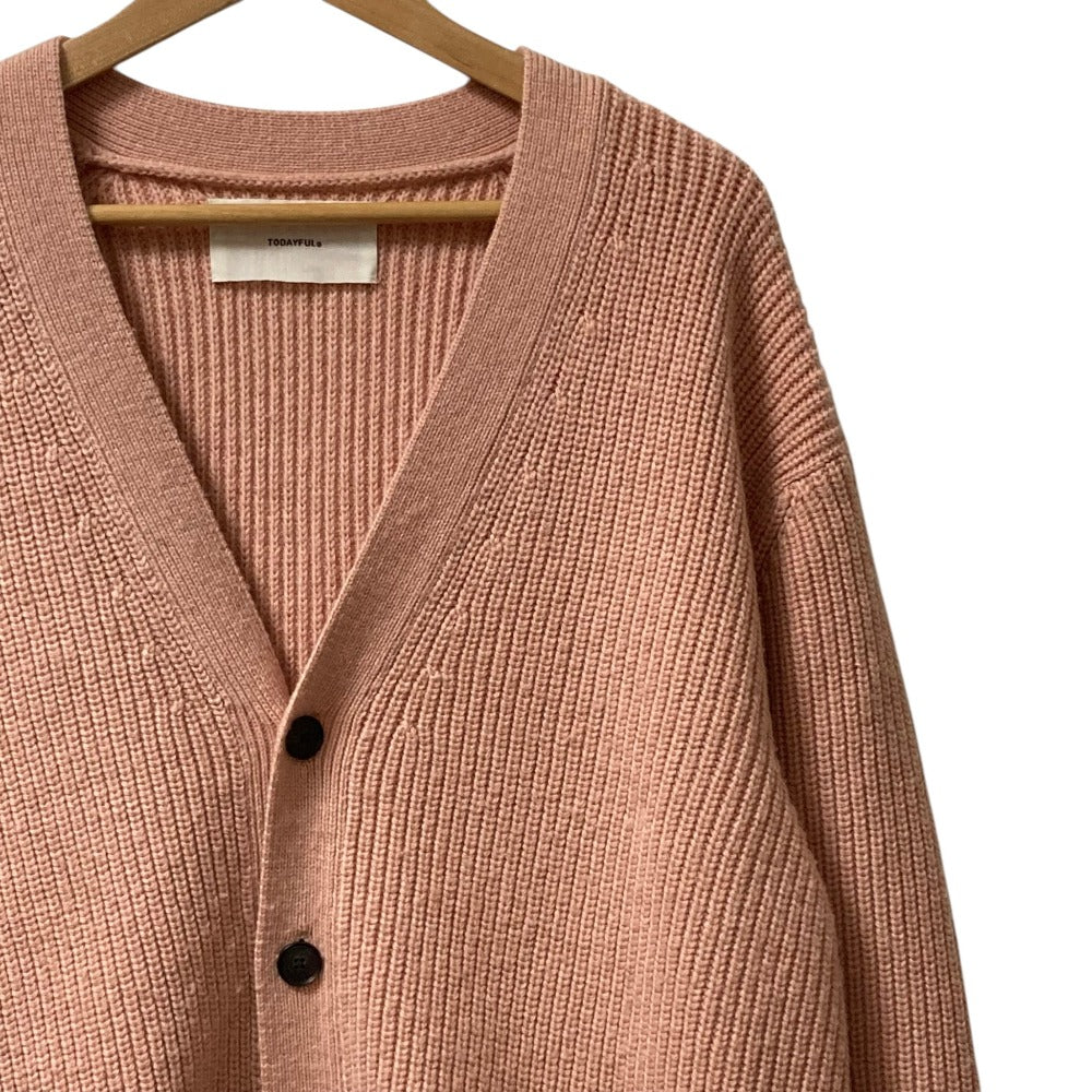 トゥデイフル Wool Ribknitカーディガン