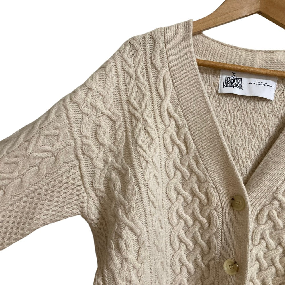 グリーンレーベルリラクシング ハミルトンウールケーブルニットカーディガン