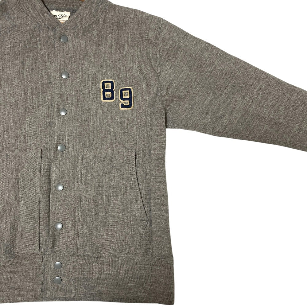 フォーティファイブアール US Moo Wool 908 Reverse Logo Stadium ウールカーディガン