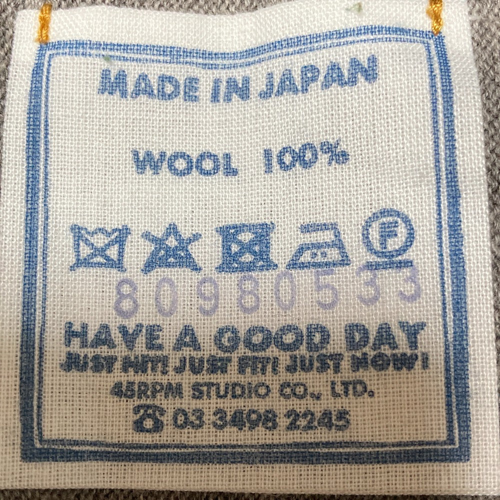 フォーティファイブアール US Moo Wool 908 Reverse Logo Stadium ウールカーディガン
