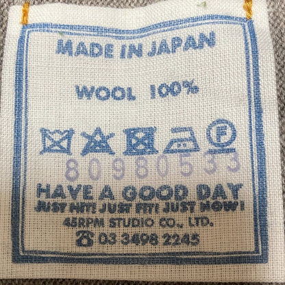 フォーティファイブアール US Moo Wool 908 Reverse Logo Stadium ウールカーディガン