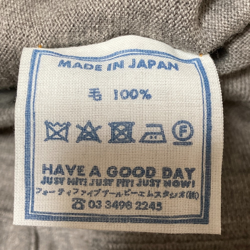 フォーティファイブアール US Moo Wool 908 Reverse Logo Stadium ウールカーディガン