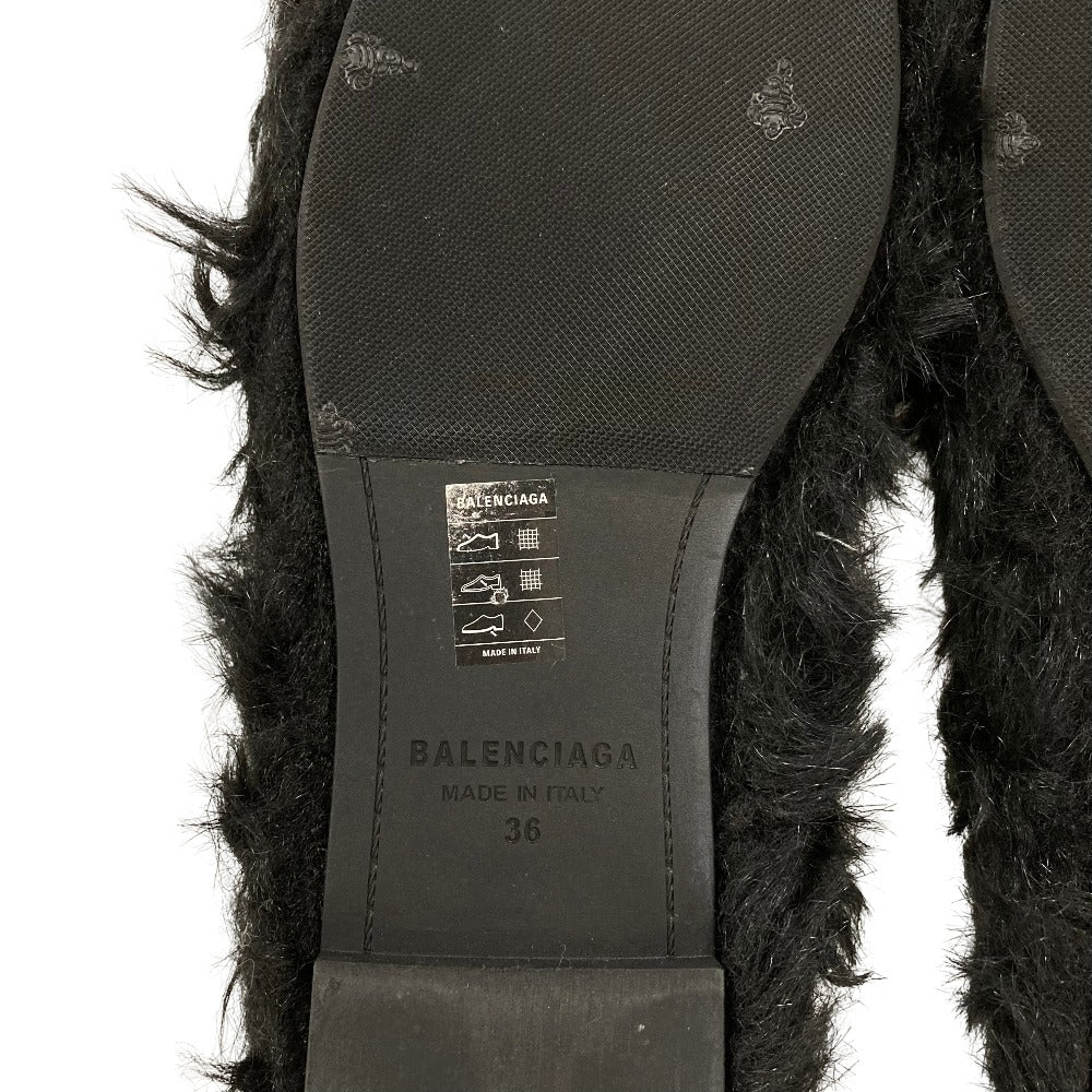 バレンシアガ LEOPOLD FLAT フェイクファーフラットシューズ