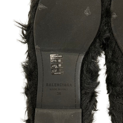 バレンシアガ LEOPOLD FLAT フェイクファーフラットシューズ