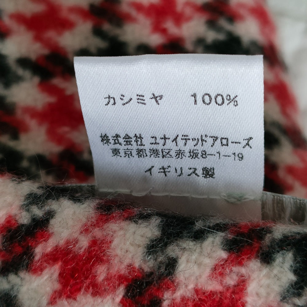 ジョシュアエリス カシミヤ 千鳥格子フリンジストール